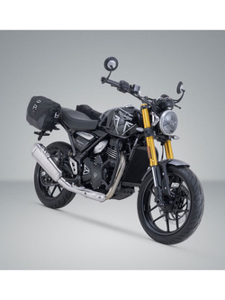 Zestaw: sakwa boczna Legend Gear LC1 + LC2 ze stelażami SW-Motech Triumph Scrambler 400 X (24-)/ Speed 400 (24-) czarne [poj.: 9,8l + 13,5l]