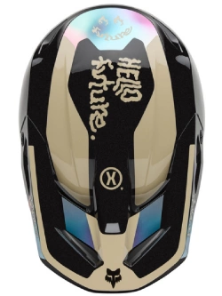 Kask enduro Fox V1 Hello Future czarno-beżowy