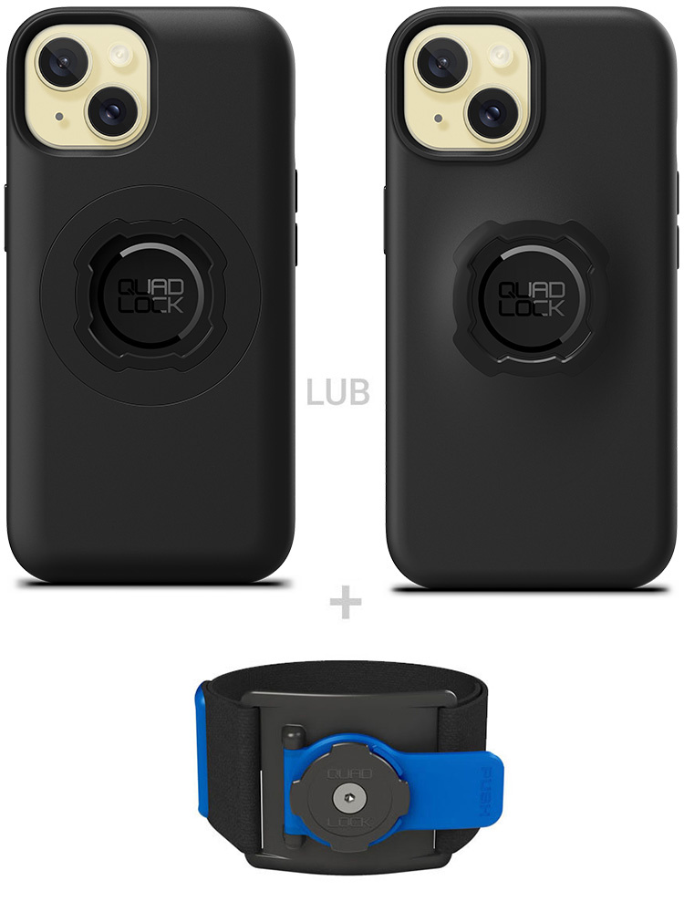 Zestaw do biegania: etui na telefon iPhone 15 oraz opaska sportowa Quad Lock