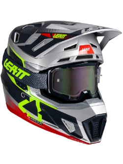 Kask enduro Leatt Moto 7.5 V25 Steel z goglami czarno-szaro-zielony