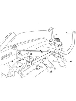 Stelaż pod kufer centralny Monokey, Monolock GIVI BMW R1100 R (95-01)/ R 850 R (95-02) [bez płyty montażowej]