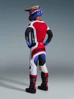 Spodnie cross Alpinestars MX Techstar Knif czarno-biało-czerwone