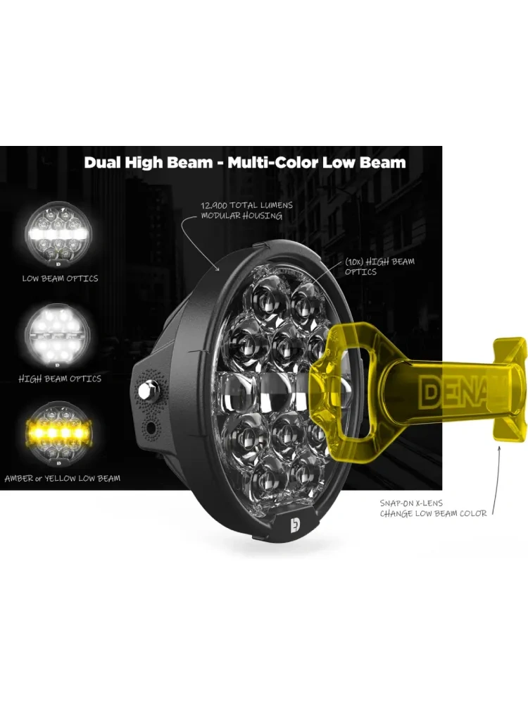 Światło drogowe Denali D14 Destroyer Harley Davidson Street Glide (14-23)