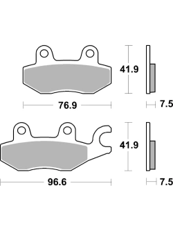 Klocki hamulcowe Brembo SA Kawasaki Eliminator 500 SE (23-)/ Ninja 250 R (07-12)/ 400 (18-24)/ 500/ SE (24-)/ Z 400 (19-24)/ 500 (24-) [na przód, kpl. na 1 tarczę]