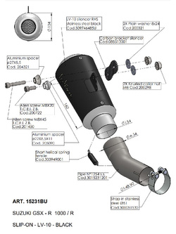 Tłumik motocyklowy LeoVince LV-10 Black Edition Suzuki GSX-R 1000 (17-21) czarny [stal nierdzewna] 