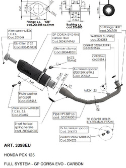 Pełny układ wydechowy LeoVince GP Corsa Evo Honda PCX 125 (21-24) [włókno węglowe]
