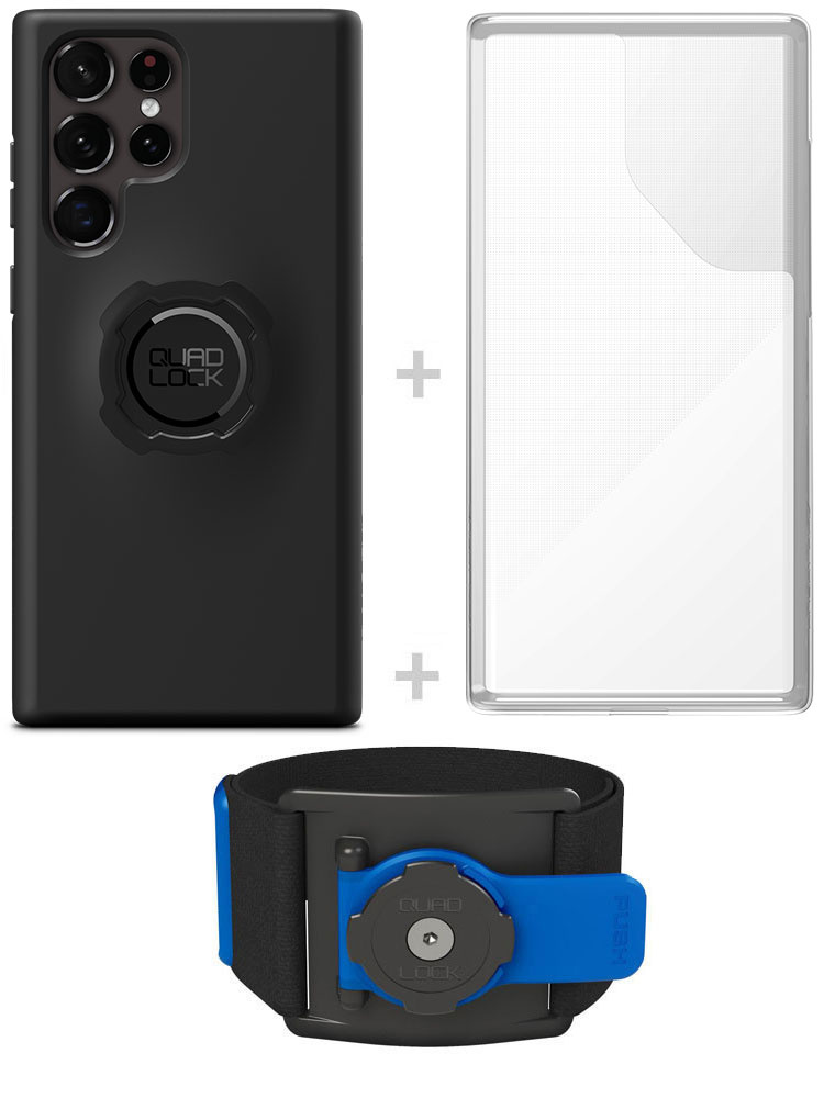 Zestaw do biegania: etui na telefon Samsung Galaxy S22 Ultra + wodoodporny pokrowiec + opaska sportowa Quad Lock