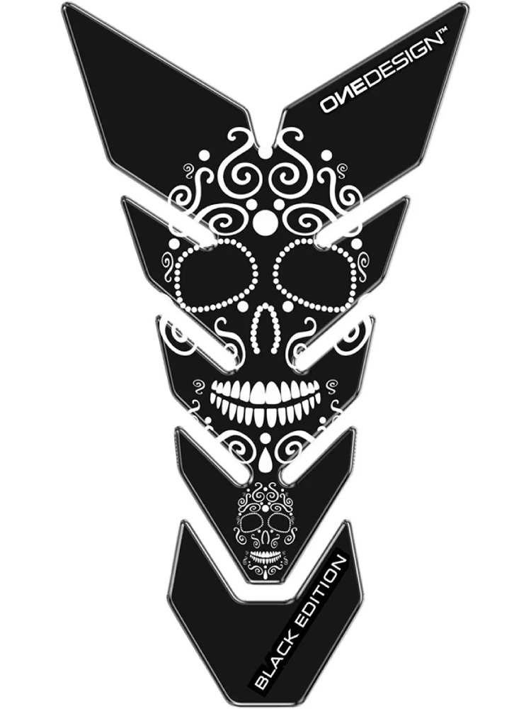 Tankpad Uniwersalny Onedesign Black Edition White Skull