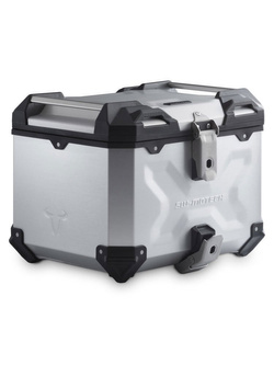Zestaw: kufer centralny srebrny TRAX ADV + stelaż Adventure-rack SW-Motech YAMAHA XT1200Z / ZE Super Tenere (10-) [pojemność: 38 L]