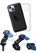 Zestaw na motocykl: etui MAG na telefon iPhone 14 (magnetyczne), wodoodporny pokrowiec MAG oraz mocowanie Quad Lock