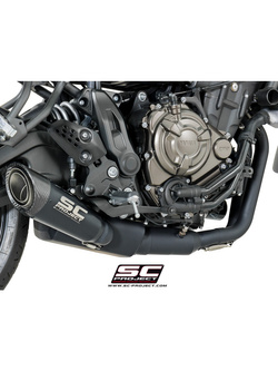 Pełny układ wydechowy 2-1, SC-Project S1 Titanium + Carbon [Czarny mat] - Yamaha XSR 700 [16-20]