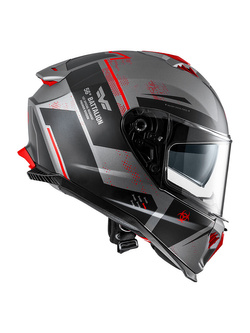 Kask integralny Premier Typhoon BA17 BM czarno-szaro-czerwony matowy