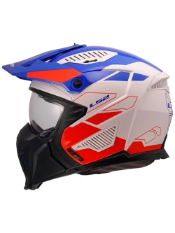 Kask modułowy LS2 OF606 Drifter Trek  biało-niebiesko-czerwony