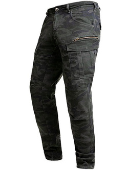 Spodnie motocyklowe jeansowe John Doe Defender Mono brązowo-zielone