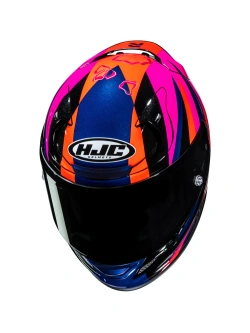 Kask integralny HJC RPHA 12 Dirano niebiesko-pomarańczowo-różowy