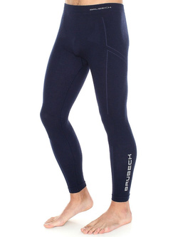 Leginsy męskie BRUBECK EXTREME WOOL długa nogawka granatowe