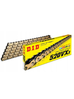 SUZUKI RM 125 [92-96/00-05] zestaw napędowy DID520 VX3 ZŁOTY PRO - STREET(X-ring super - wzmocniony, złoty) zębatki SUNSTAR