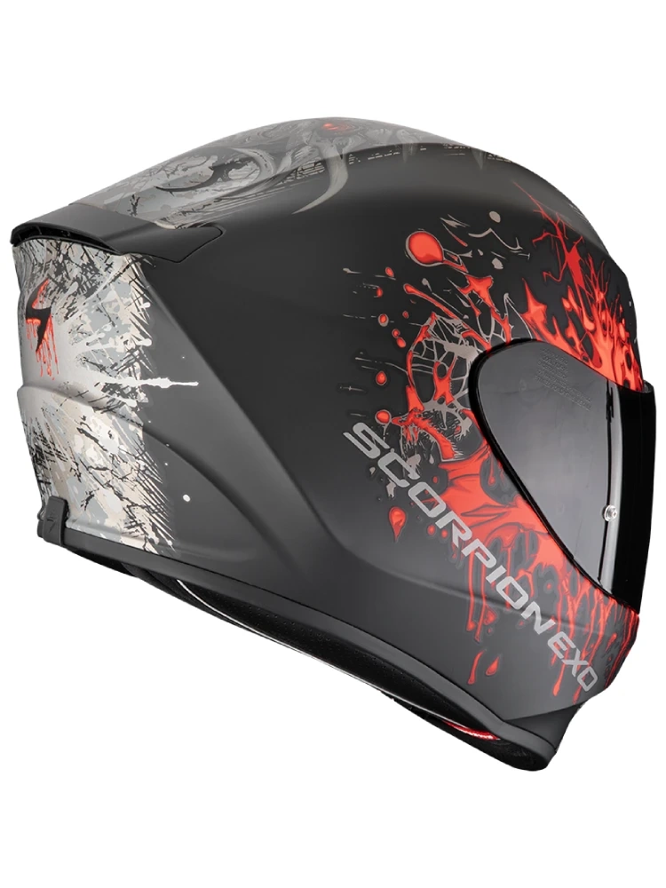 Kask integralny Scorpion Exo-391 Wolf czarno-srebrno-czerwony matowy