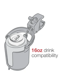 Samopoziomujący uchwyt na napoje RAM Level Cup z klamrą zaciskową Tough-Claw [pojemność ok. 470 ml]