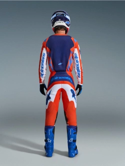 Spodnie cross Alpinestars MX Fluid Grid biało-pomarańczowo-niebieskie