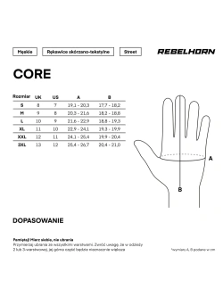 Rękawice motocyklowe letnie Rebelhorn Core czarno-szare-fluo