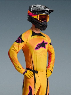 Bluza cross Alpinestars MX Techstar Nomur pomarańczowo-żółto-różowa