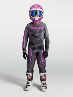 Bluza cross dziecięca Alpinestars MX Fluid Lone szaro-fioletowa