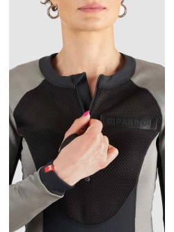 Body damskie z ochraniaczami Pando Moto Bia szare