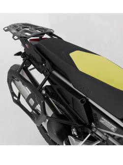 Zestaw: kufry boczne + kufer centralny + stelaże TRAX ADV do motocykla Aprilia Tuareg 660 (21-)/ Rally (24-) [całkowita pojemność: 150l] czarny