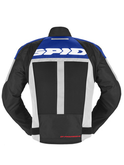 Kurtka motocyklowa tekstylna Spidi Progressive Net H2Out czarno-biało-niebieska