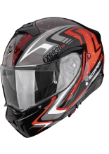 Kask szczękowy Scorpion EXO-930 EVO Alpha czarno-srebrno-czerwony