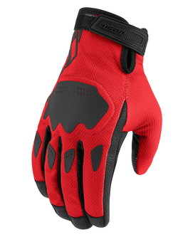 Rękawice motocyklowe Icon Hooligan CE czerwono-czarne