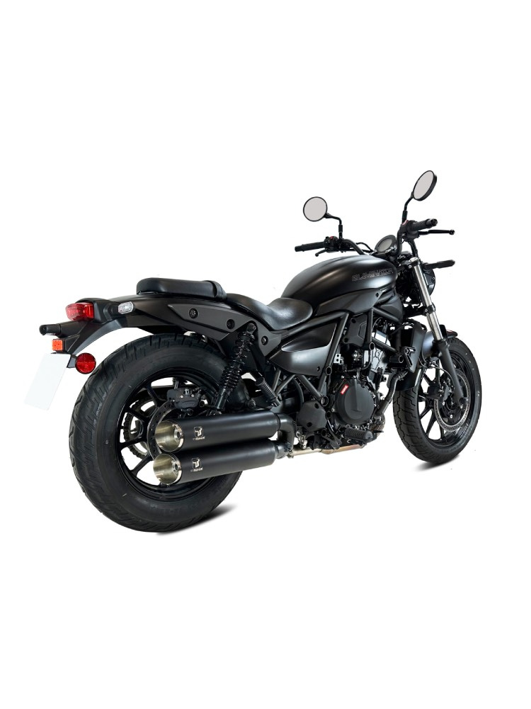 Tłumik motocyklowy IXRACE Custom Kawasaki Eliminator 500 (24-) czarny, z homologacją
