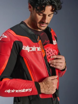 Kurtka motocyklowa skórzana Alpinestars GP Force Airflow v2 czarno-czerwona