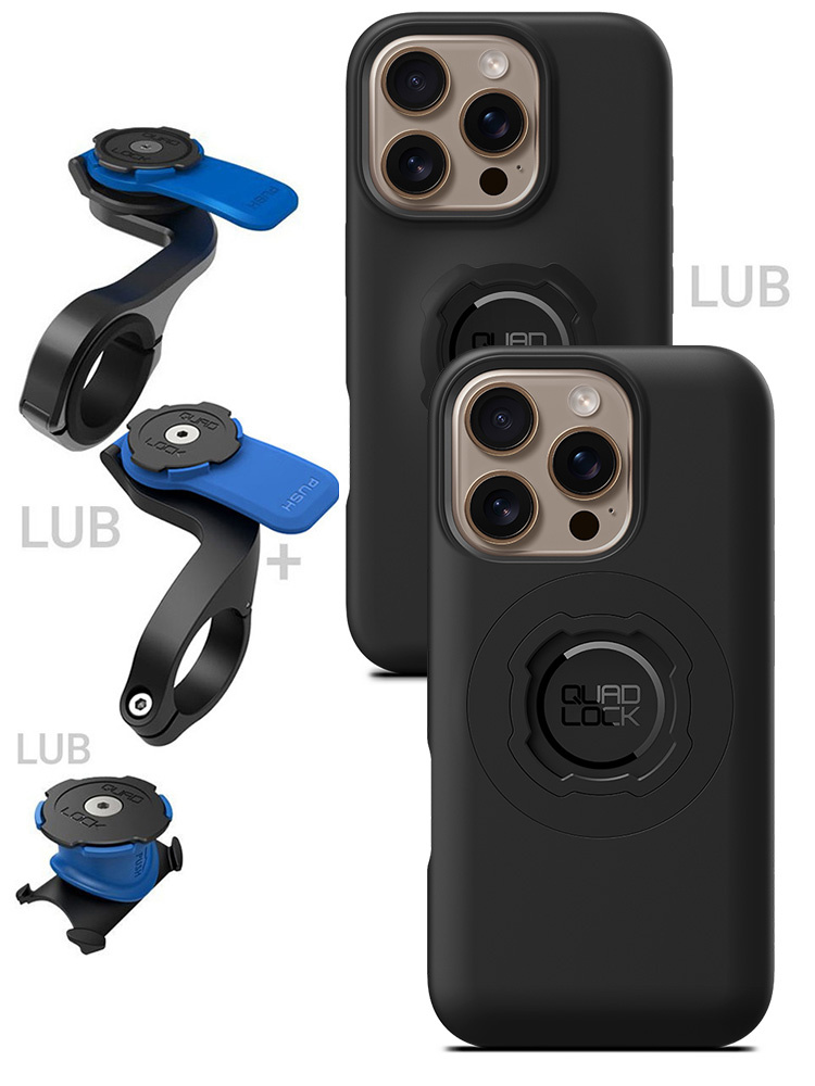 Zestaw rowerowy: etui na telefon iPhone 16 Pro + mocowanie Quad Lock
