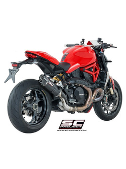 Tłumik owalny matowy CARBON Slip-on SC-Project do Ducati MONSTER 1200 R [16-17]