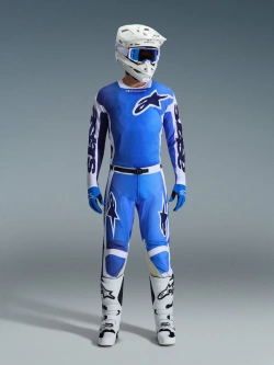 Bluza cross Alpinestars MX Racer Air Portl niebiesko-biało-czarna