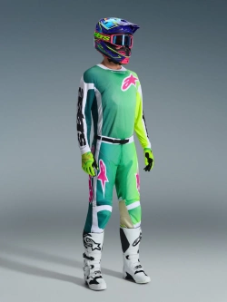 Bluza cross Alpinestars MX Racer Portl zielono-biało-różowa