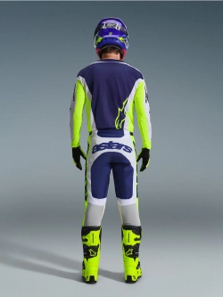 Spodnie cross Alpinestars MX Racer Air Riway szaro-niebieskie-fluo