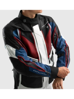 Kurtka motocyklowa tekstylna Rebelhorn Hardy 3.0 czarno-szaro-niebieska