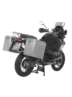 Zestaw: kufry boczne srebrne Zega Mundo + stelaże srebrne Touratech BMW R1200GS/Adventure (38+45L)