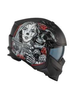 Kask szczękowy Premier Subverter DB 9 BM czarno-biało-czerwony
