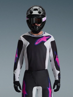 Bluza cross Alpinestars MX Fluid Grid czarno-szaro-fioletowa