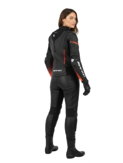 Kurtka motocyklowa damska skórzana REV’IT! Xena 4 Pro czarno-fluo czerwona