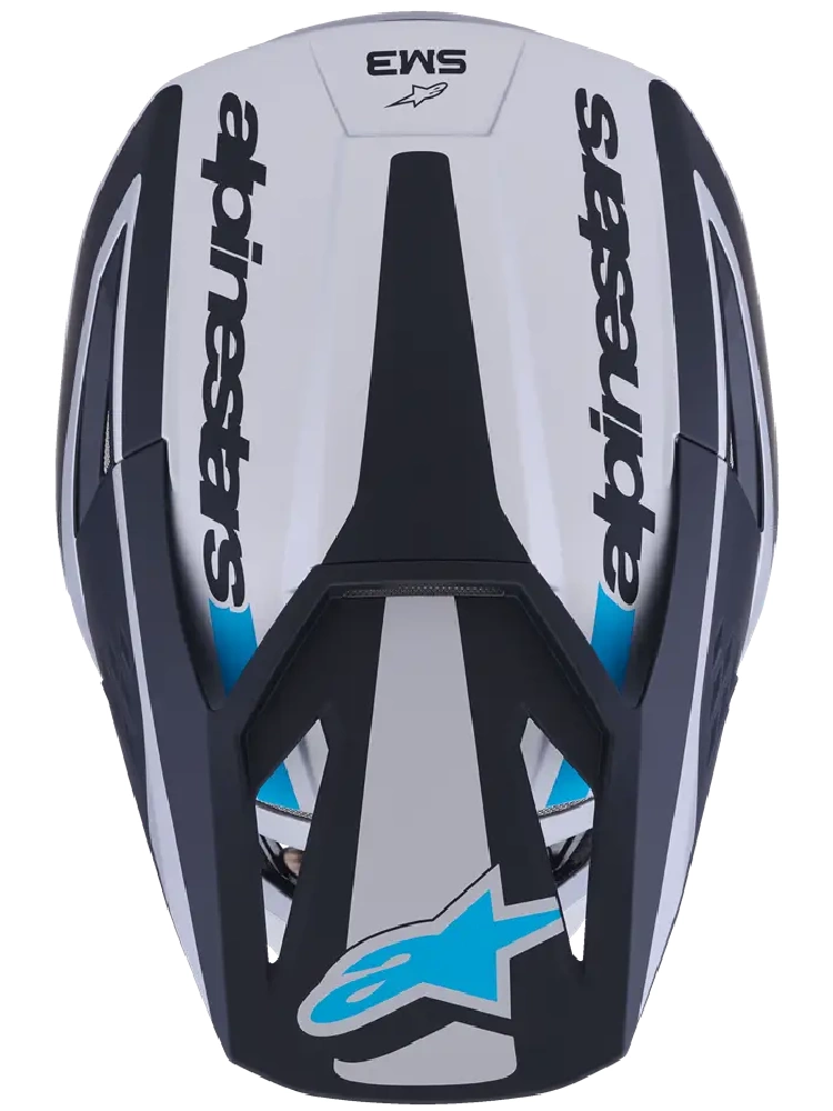 Kask enduro Alpinestars SM3 Heat srebrno-czarno-niebieski