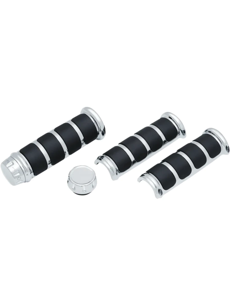 Nakładki manetek Kuryakyn ISO® do fabrycznych podgrzewanych manetek Harley Davidson (wybrane modele) srebrno-czarne