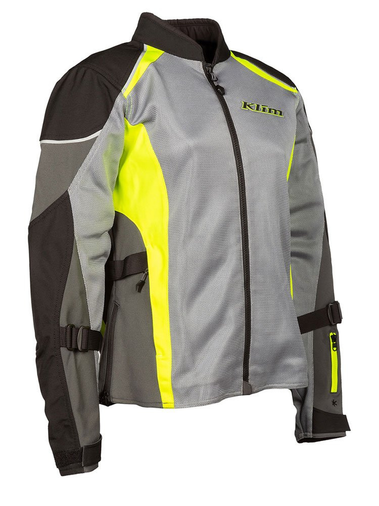 Kurtka motocyklowa damska tekstylna Klim Avalon szaro-fluo żółta