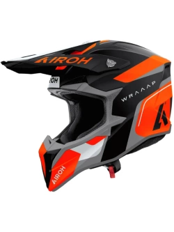 Kask enduro Airoh Wraaap Conguer czarno-szaro-pomarańczowy matowy