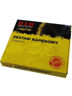 SUZUKI GS 500E [00-07]/ GS 500F [03-10] zestaw napędowy DID520 VX3 ZŁOTY PRO - STREET(X-ring super - wzmocniony, złoty) zębatki SUNSTAR