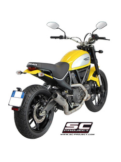 Pełny układ wydechowy SC-Project 2-1, CR-T Titanium / Carbon (Slip-on) - Ducati Scrambler 800 [15-16]